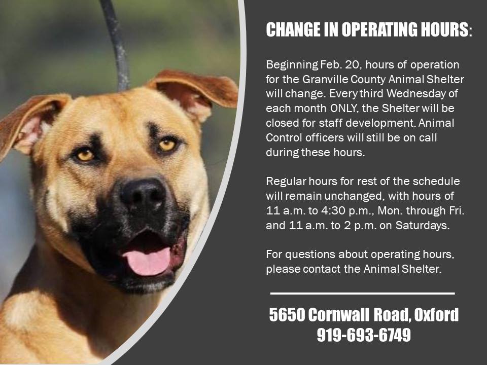 Granville Animal Shelter Operating Hours WIZS