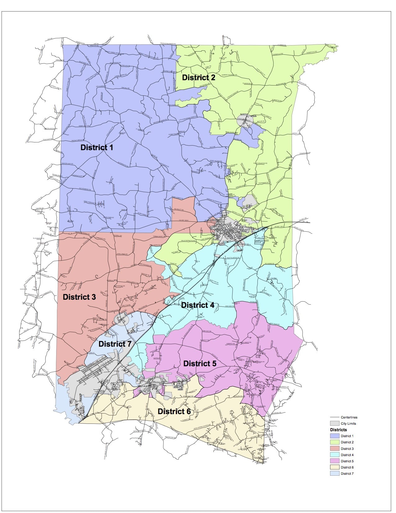 County Commissioner District Map WIZS