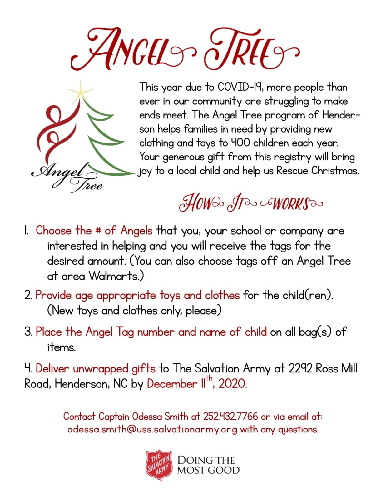 Salvation Army Bell Ringing form 2020 WIZS